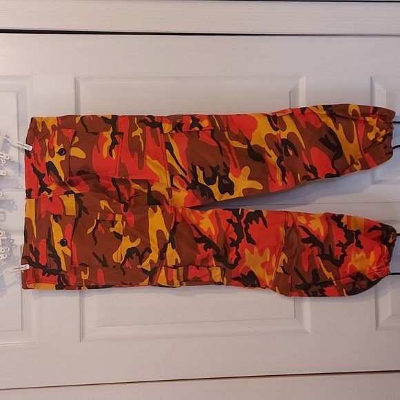 ROTHCO Oversized Baggy Orange Camo Trendy Pants Size Xs - Picture 6 of 9